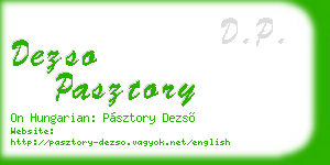 dezso pasztory business card